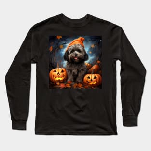 Black Lhasa apso Halloween Long Sleeve T-Shirt